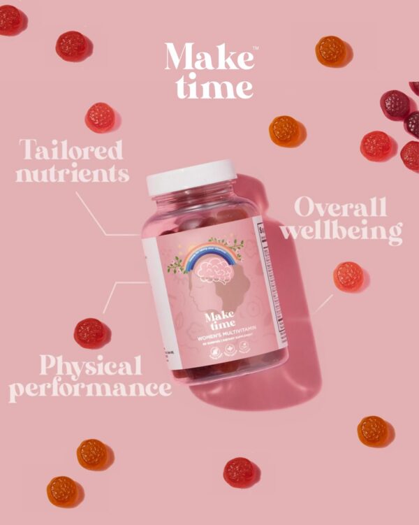 Gomitas multivitamínicas para mujeres MAKE TIME ingredientes y vitaminas