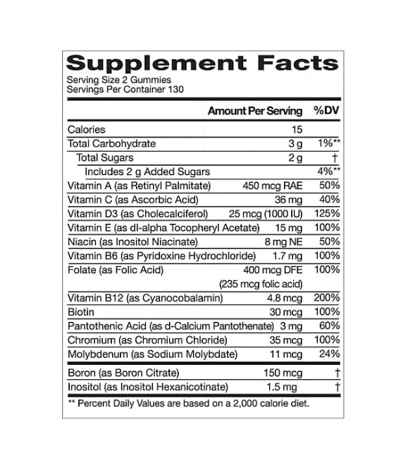 Gomitas multivitamínicas MUNCHIE MIX para adultos