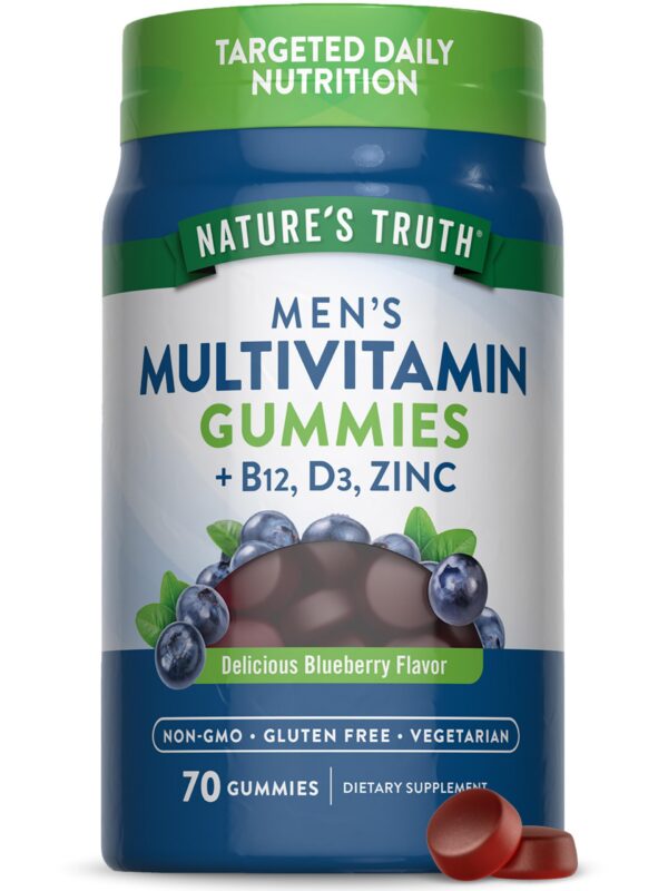 Version 1.0.0 Gomitas multivitamínicas Nature's Truth para hombres sabor arándano 70 unidades