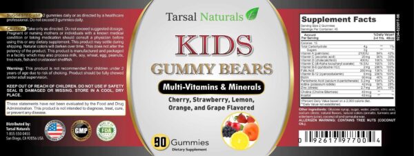 Gomitas multivitamínicas niños ositos primer plano