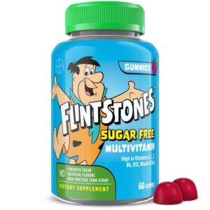 Gomitas multivitamínicas sin azúcar Flintstones sabor frambuesa