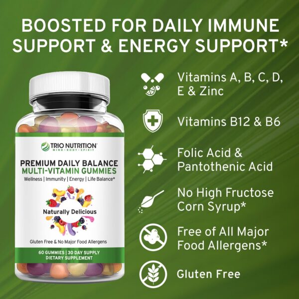 Gomitas multivitamínicas TRIO NUTRITION sabor y presentación