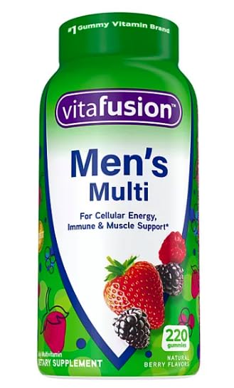 Botella de gomitas multivitamínicas Vitafusion para hombres 220 unidades