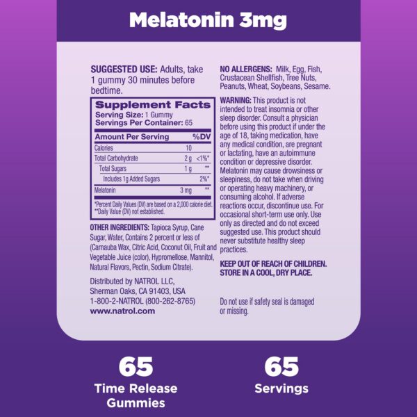 Gomitas Natrol melatonina sabor fresa detalle textura y color