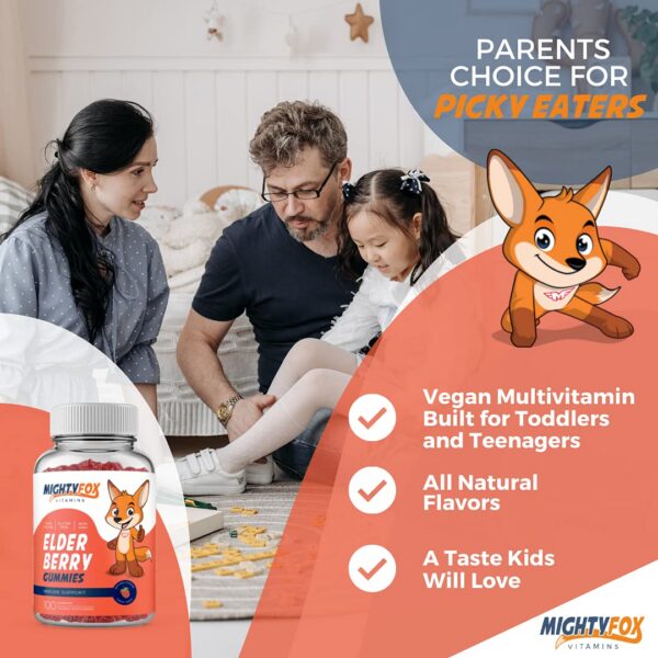 Version 1.0.0 Detalle gomitas sabor frambuesa MIGHTY FOX vitaminas para niños