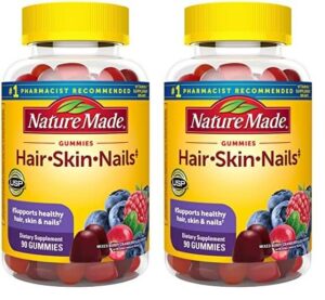 Gomitas Nature Made biotina 2500 mcg cabello piel uñas sabor