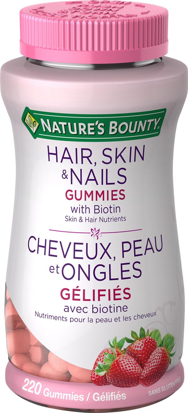 Version 1.0.0 Gomitas Nature's Bounty para cabello piel y uñas 220 unidades sabor fresa