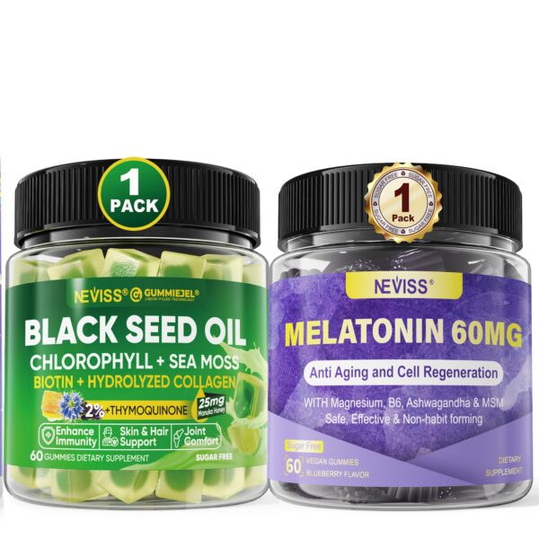 Gomitas NEVISS melatonina 60mg para sueño saludable y bienestar