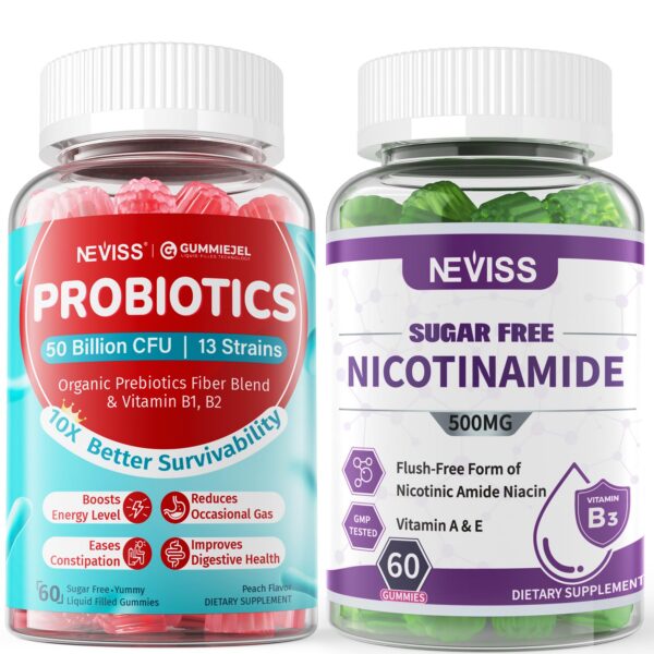 Gomitas NEVISS nicotinamida 500mg sin azúcar paquete