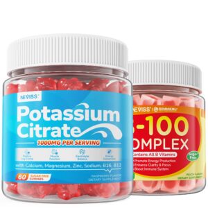 Gomitas NEVISS con vitaminas B y potasio en frascos