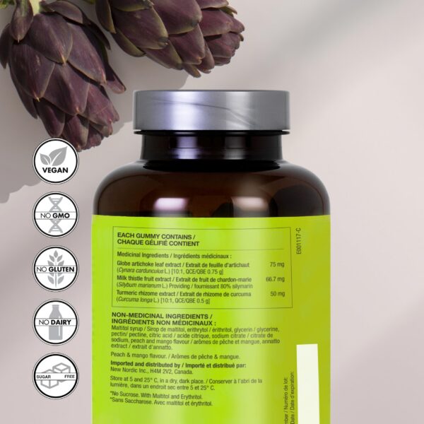 Gomitas NEW NORDIC para función hepática con cúrcuma y alcachofa