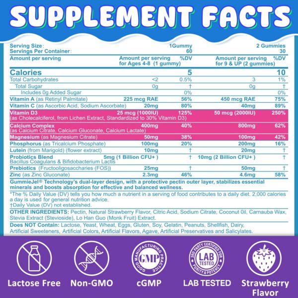 Etiqueta de la caja con gomitas Nextdia - vista frontal