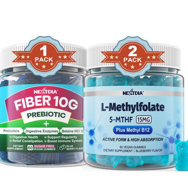 Gomitas Nextdia fibra y L-metilfolato frasco