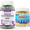 Envase de gomitas NEVISS nicotinamida y omega 3 para niños