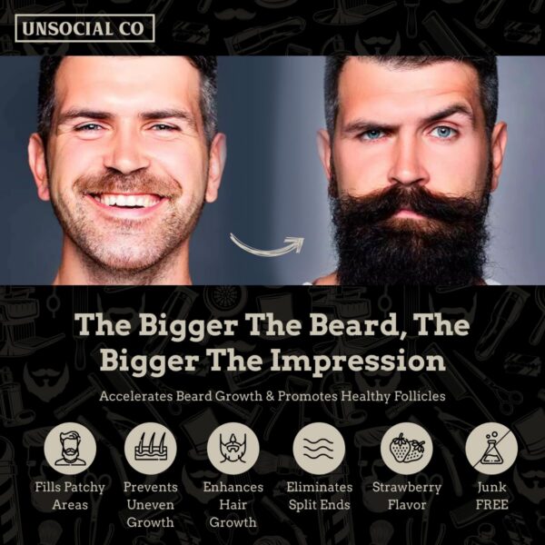 Gomitas nutren y fortalecen barba para hombres