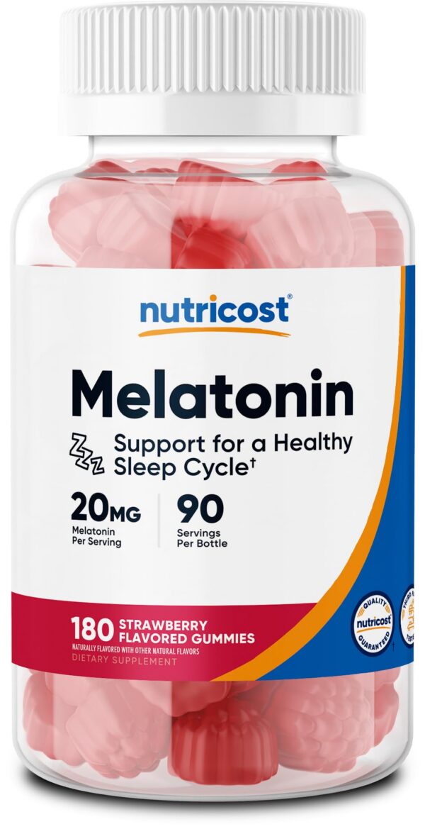 Gomitas Nutricost melatonina 20mg sabor fresa sin gluten