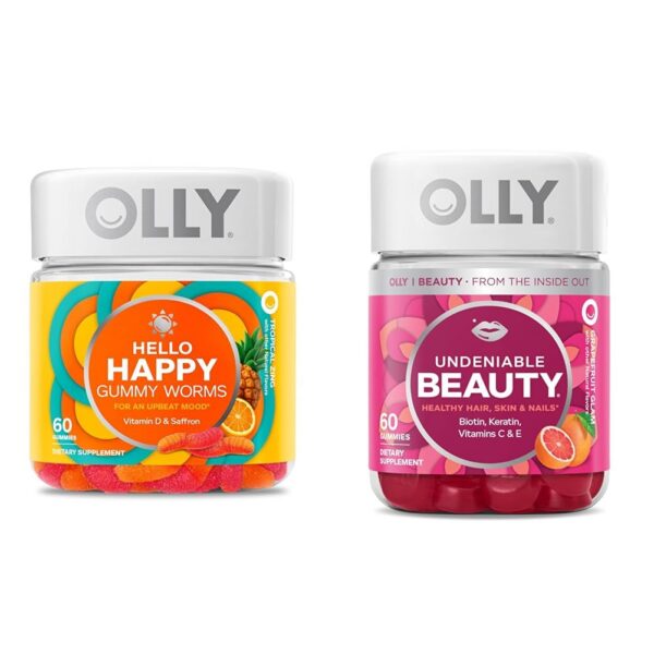 Gomitas OLLY Hello Happy para apoyo del ánimo en frasco