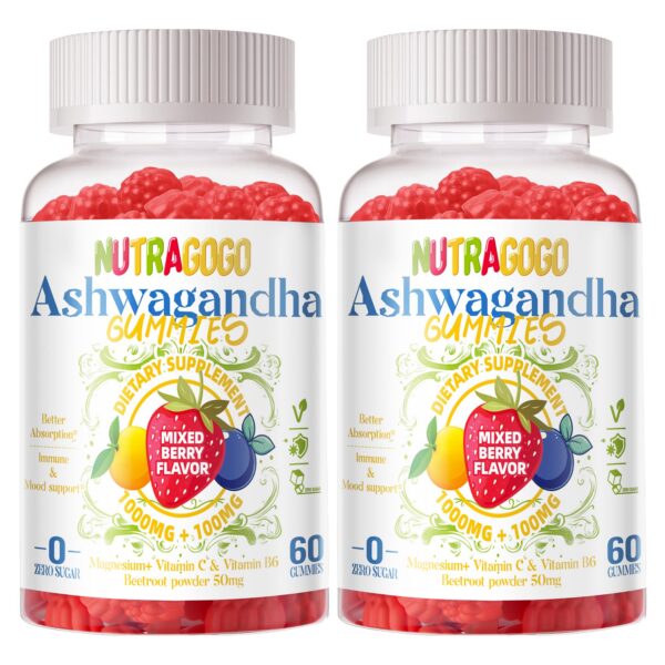 Version 1.0.0 Gomitas orgánicas Ashwagandha y vitamina D3 NUTRAGOGO
