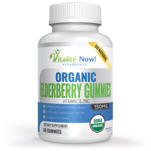 Gomitas orgánicas de saúco sabor frambuesa Vitalité Now