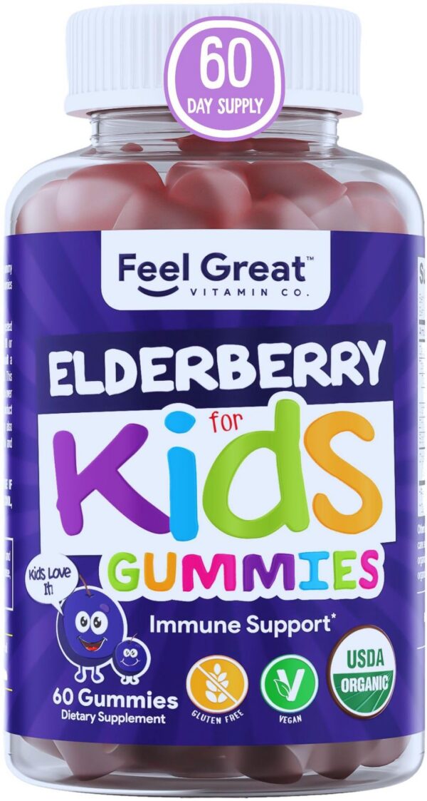 Gomitas orgánicas de saúco para niños con zinc y vitamina C