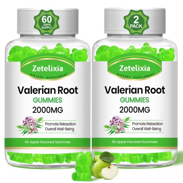 Gomitas orgánicas de valeriana Zetelixia 120 unidades manzana