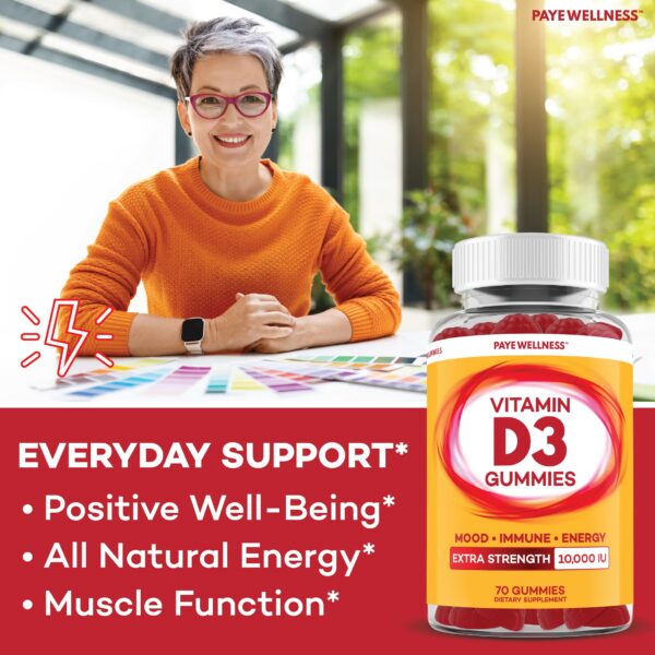 Version 1.0.0 Envase gomitas vitamina d3 10,000 UI 70 piezas PAYÉ