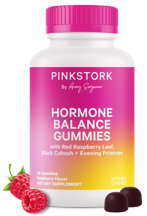 Gomitas Pink Stork para equilibrio hormonal en envase