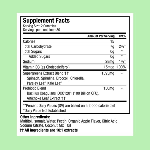 Gomitas verdes Plant People con probióticos y multivitaminas
