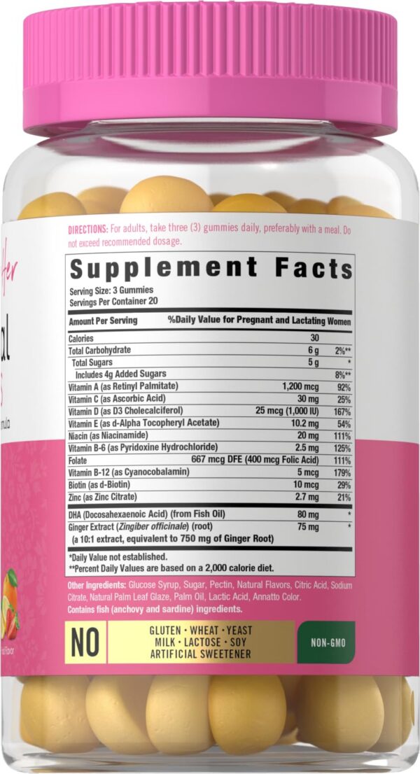 Gomitas prenatales Carlyle contenido frasco