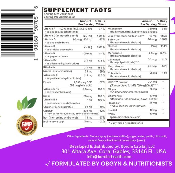 Gomitas prenatales Dr Contarin con ácido fólico y hierro