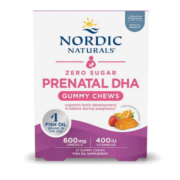 Gomitas prenatales Nordic Naturals Zero Sugar en frasco