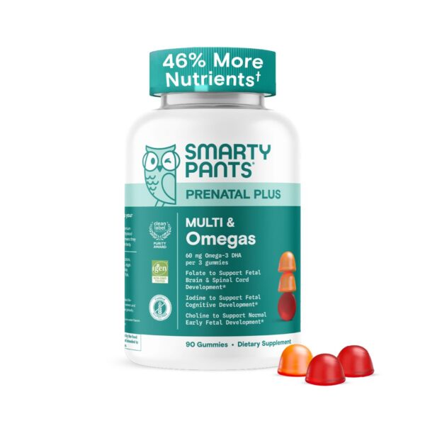 Frasco de gomitas prenatales SmartyPants multivitamínico 90 unidades