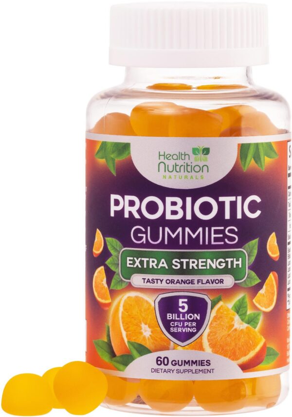 Gomitas probióticas Health Nutrition Naturals frasco principal para digestión