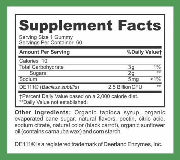 Version 1.0.0 Gomitas probióticas LifeSourceVitamins presentación al frente con detalles