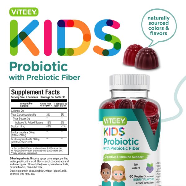 Gomitas probióticas naturales para niños para salud y regularidad