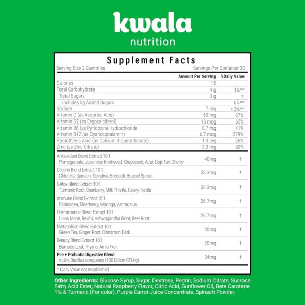 Gomitas con probióticos y ingredientes naturales para bienestar