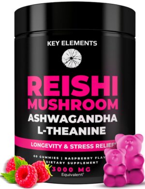 Gomitas naturales de Reishi con Ashwagandha y L-teanina