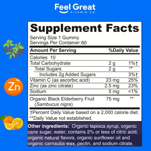 Gomitas sabor baya de saúco para niños saludables