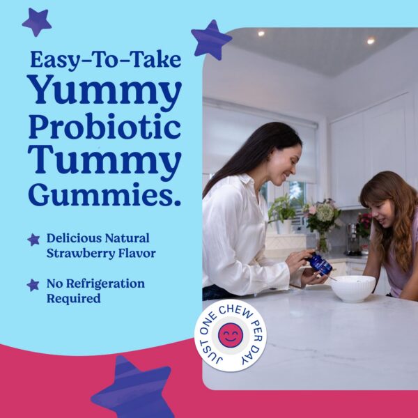 Gomitas sabor fresa Lovebug probióticos para niños sobre fondo blanco