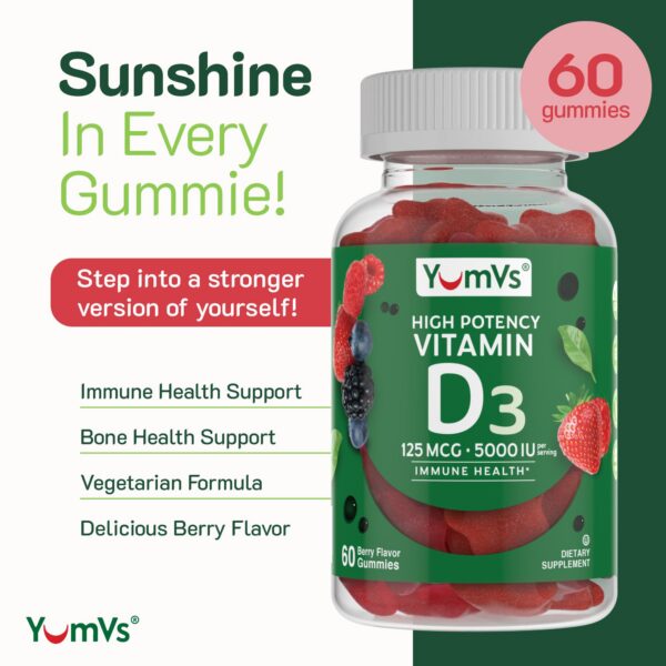 Gomitas sabor frutos rojos YUM-V'S vitamina D3 masticables
