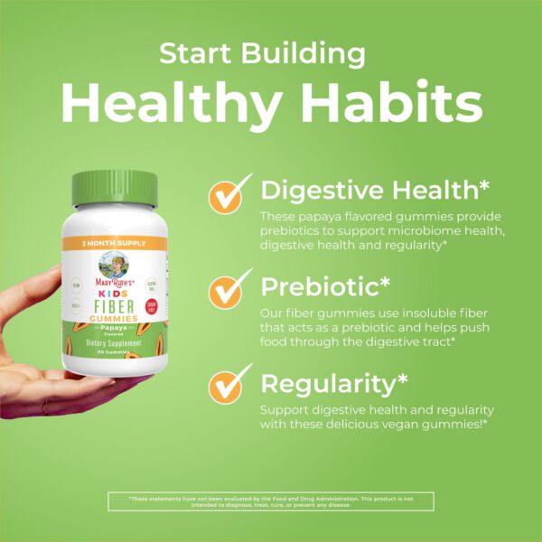 Gomitas sabor papaya para niños MaryRuth Organics fibra prebiótica