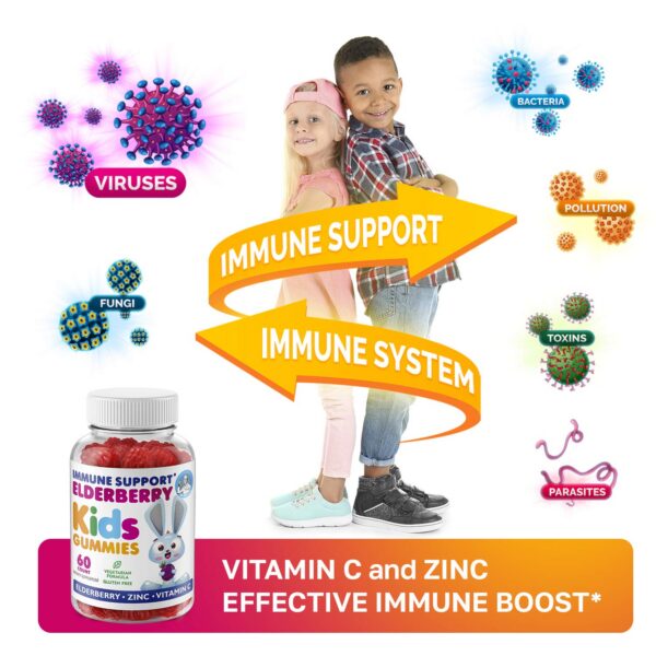 Gomitas sin azúcar para mejor sueño y sistema inmune frasco lateral