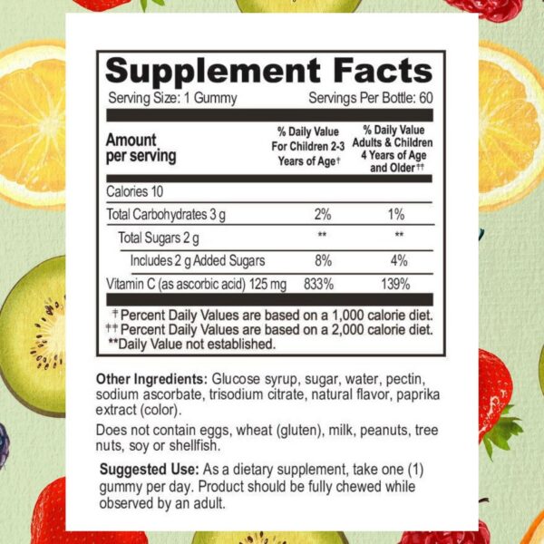 Gomitas saludables vitamina c niños caja y frasco