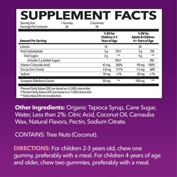 Version 1.0.0 presentación posterior gomitas Havasu Nutrition saúco y vitaminas