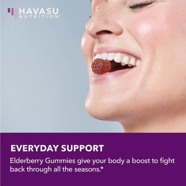 Gomitas de saúco Sambucus en mano para mostrar