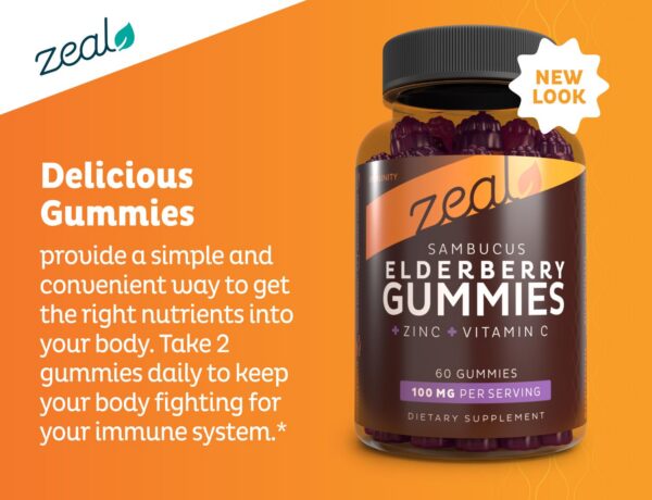 Gomitas de saúco sambucus vidrio con vitamina C y zinc