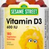 Frasco de gomitas Sesame Street vitamina D3 180 unidades