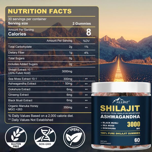 Gomitas de Shilajit con Ashwagandha