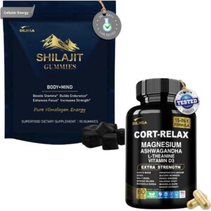Gomitas Shilajit Ashwagandha DLNIA dúo de suplementos naturales