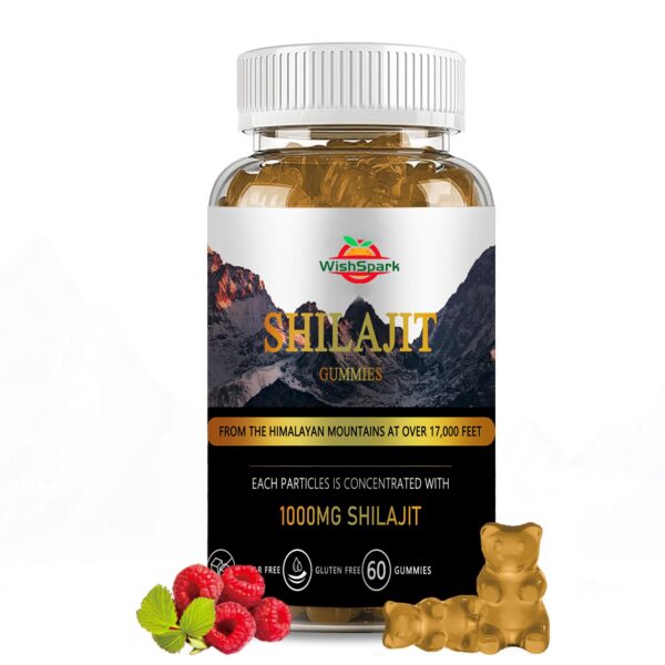 Gomitas de Shilajit Himalaya WISHSPARK sabor frambuesa
